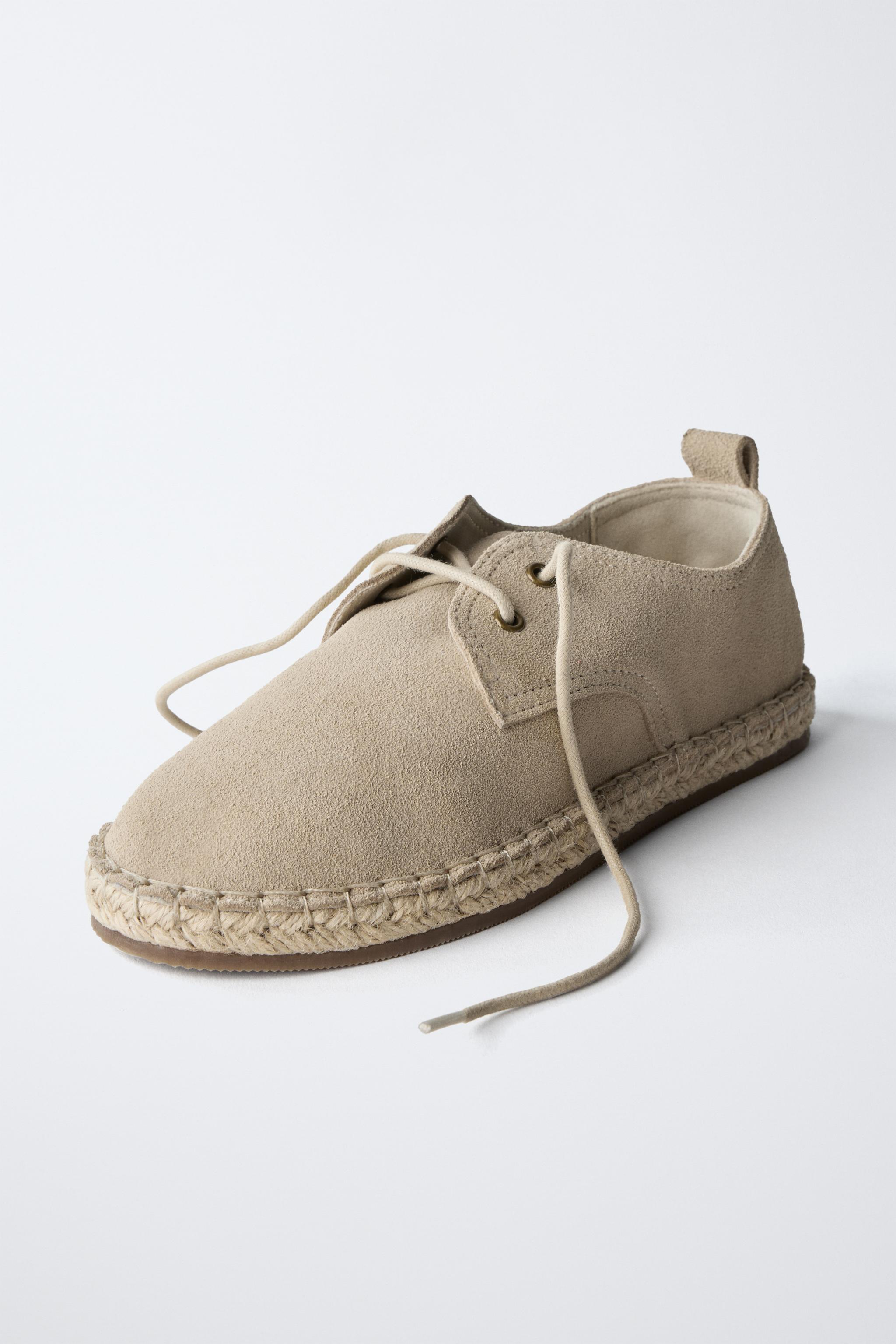 LEATHER JUTE DERBY SHOES